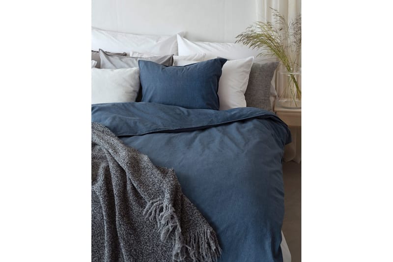 Dynetrekksett Enkeltseng 2-Delers Vasket - Marineblå - Tekstiler - Sengetøy - Sengetøysett & dynetrekksett - Sengesett enkeltseng