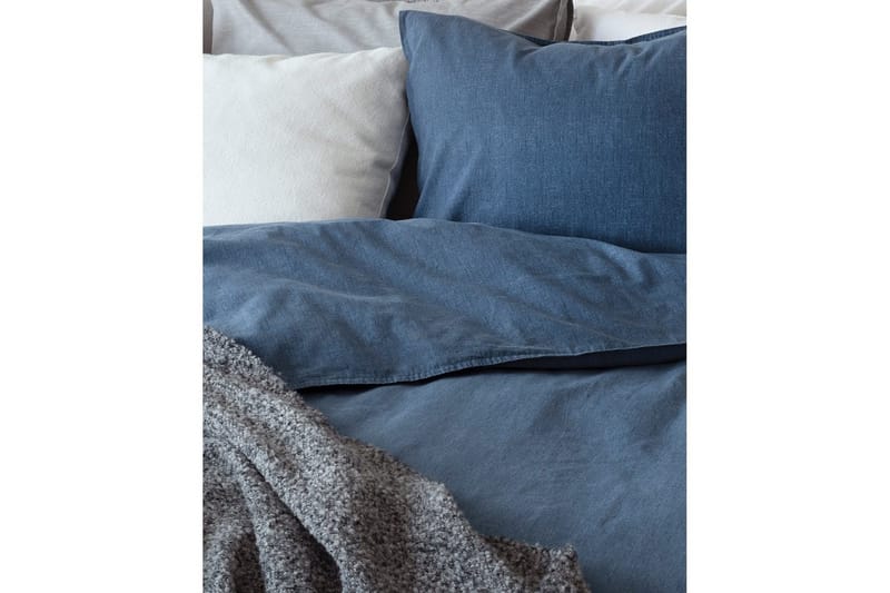 Dynetrekksett Enkeltseng 2-Delers Vasket - Marineblå - Tekstiler - Sengetøy - Sengetøysett & dynetrekksett - Sengesett enkeltseng