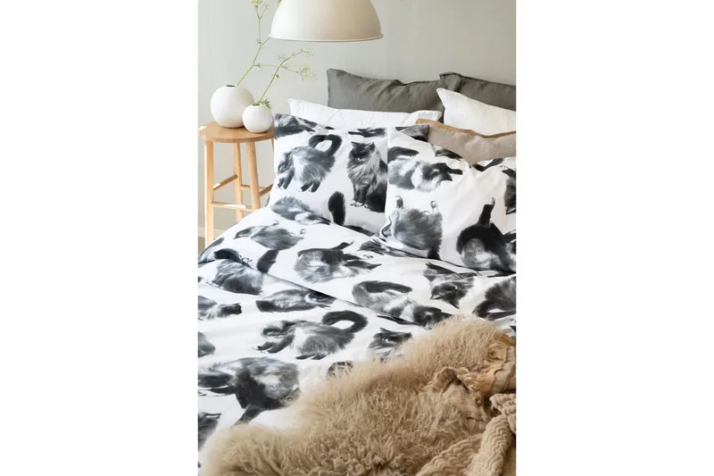 Dynetrekksett Enkeltseng 2-Dels Julis Grå - Borganäs of Sweden - Tekstiler - Sengetøy - Sengetøysett & dynetrekksett - Sengesett enkeltseng