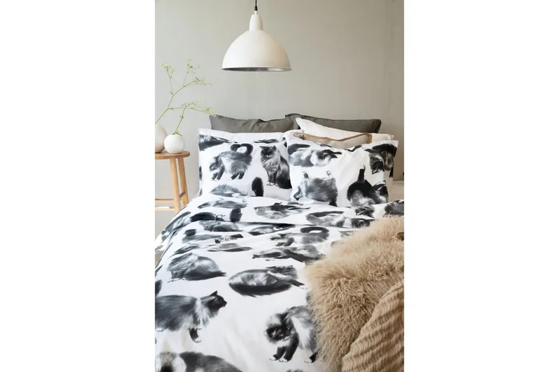 Dynetrekksett Enkeltseng 2-Dels Julis Grå - Borganäs of Sweden - Tekstiler - Sengetøy - Sengetøysett & dynetrekksett - Sengesett enkeltseng