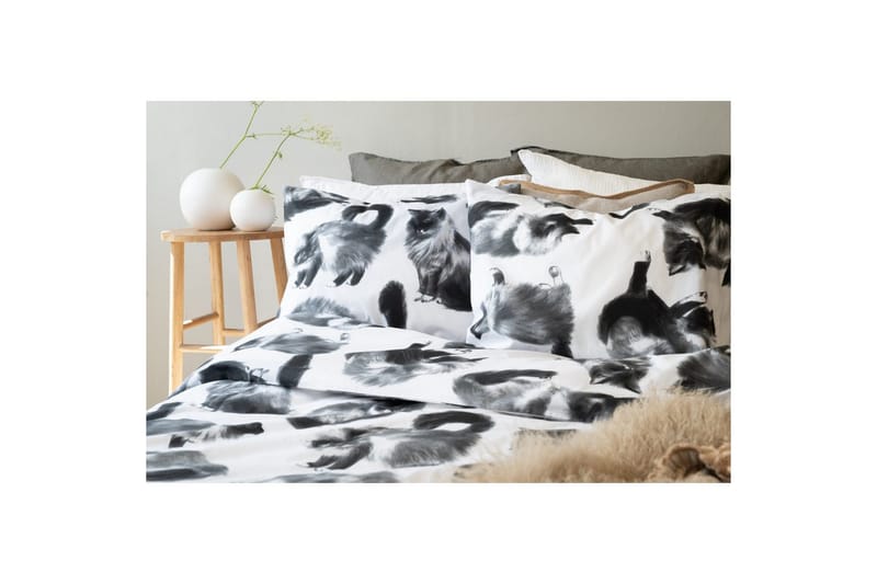 Dynetrekksett Enkeltseng 2-Dels Julis Grå - Borganäs of Sweden - Tekstiler - Sengetøy - Sengetøysett & dynetrekksett - Sengesett enkeltseng