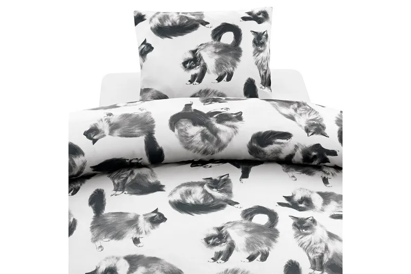 Dynetrekksett Enkeltseng 2-Dels Julis Grå, Borganäs of Sweden