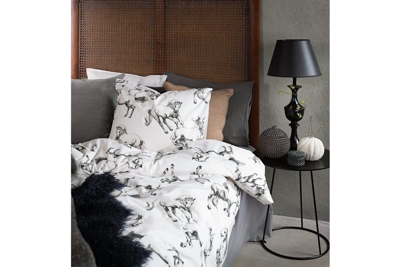 Dynetrekksett Enkeltseng 2-delt Lipizzaner Grå - Grå - Tekstiler - Sengetøy - Sengetøysett & dynetrekksett - Sengesett enkeltseng
