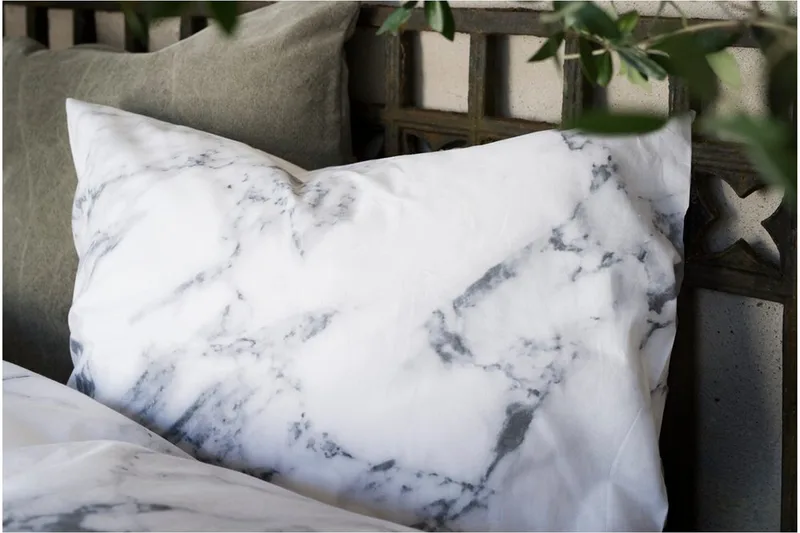 Dynetrekksett Enkeltseng 2-delt Marmor Hvit - Marmor - Tekstiler - Sengetøy - Sengetøysett & dynetrekksett - Sengesett enkeltseng