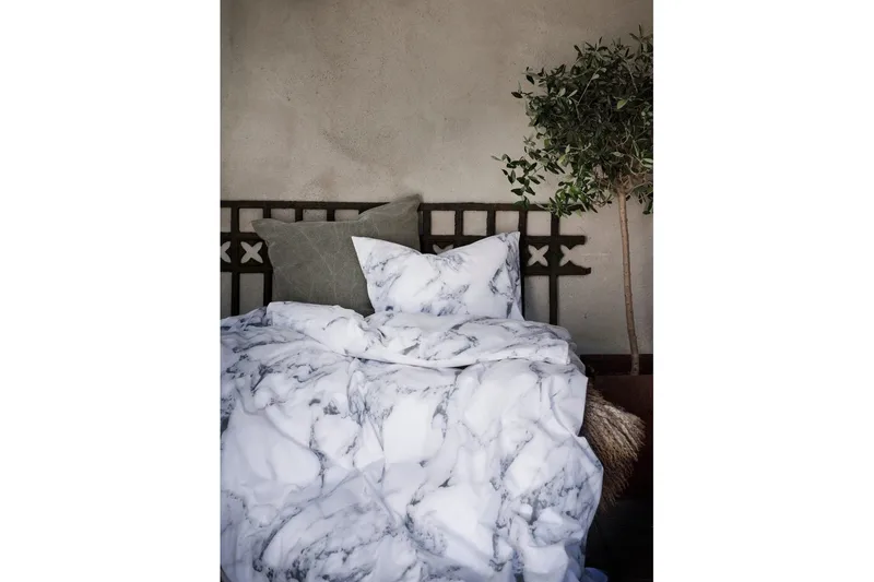 Dynetrekksett Enkeltseng 2-delt Marmor Hvit - Marmor - Tekstiler - Sengetøy - Sengetøysett & dynetrekksett - Sengesett enkeltseng