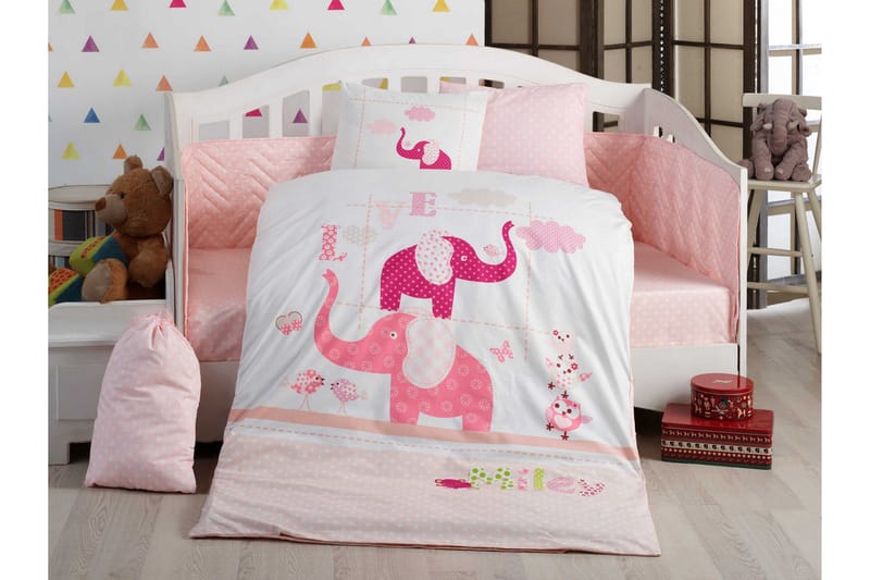 Hobby Poplin BarnSengetøysett, Rosa