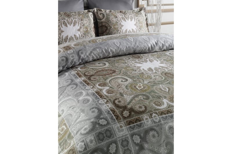 Primacasa by Türkiz Sengetøy Enkelt 4-deler Satin - Grå/Grønn/Brun/Beige - Tekstiler - Sengetøy - Sengetøysett & dynetrekksett