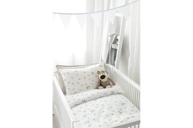 Dynetrekksett til Sprinkelseng 2-delt Sitroner Gul - Tekstiler - Sengetøy - Sengetøysett & dynetrekksett