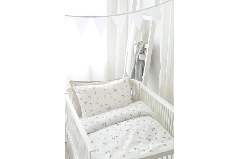 Dynetrekksett til Sprinkelseng 2-delt Sitroner Gul - Tekstiler - Sengetøy - Sengetøysett & dynetrekksett