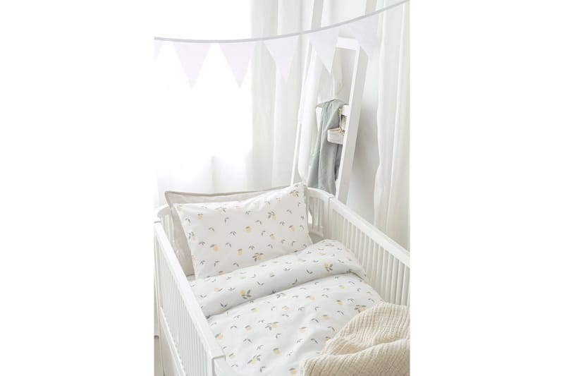 Dynetrekksett til Sprinkelseng 2-delt Sitroner Gul - Tekstiler - Sengetøy - Sengetøysett & dynetrekksett