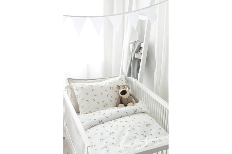 Dynetrekksett til Sprinkelseng 2-delt Sitroner Gul - Tekstiler - Sengetøy - Sengetøysett & dynetrekksett