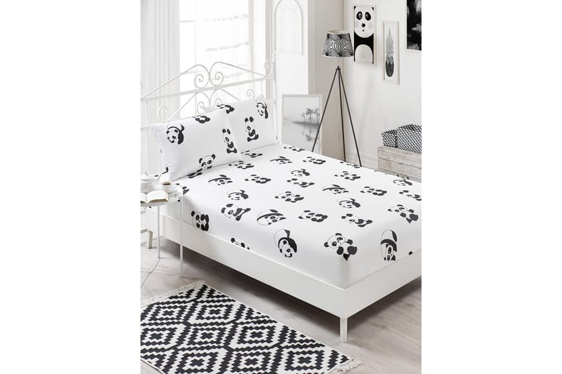 EnLora Home Laken Dobbelt 160x200 cm+Putetrekk, Svart/Hvit