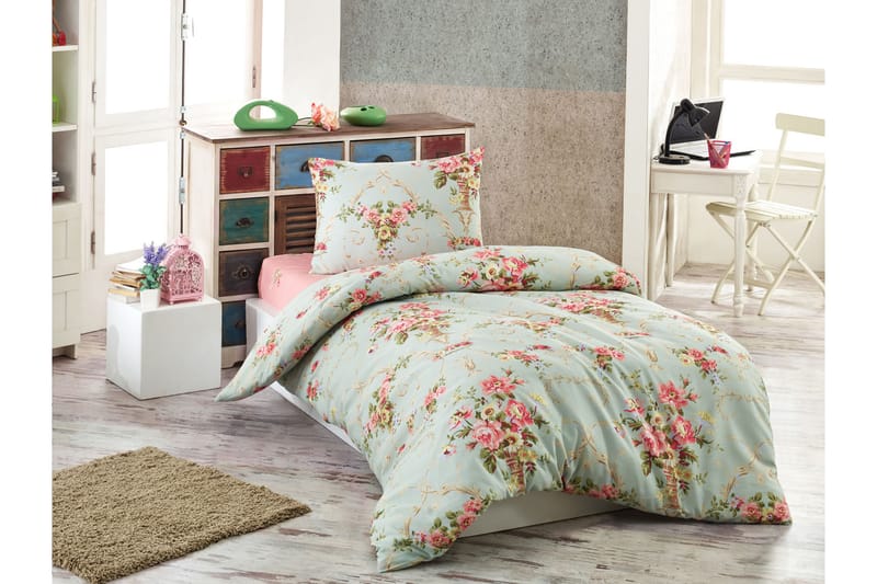Eponj Home Sengetøy Enkelt 3-deler - Mint/Rosa/Gul/Grønn - Tekstiler - Sengetøy - Sengetøysett & dynetrekksett