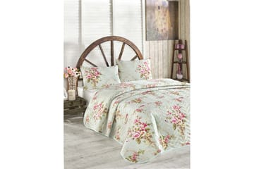 Eponj Home Sengeteppe Enkelt 160x220+Putetrekk Quiltet - Mint/Rosa/Gul/Grønn - Tekstiler - Sengetøy - Sengetøysett & dynetrekksett