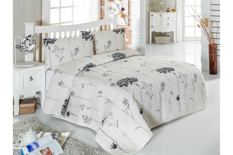 Eponj Home Sengeteppe Enkelt 160x220+Putetrekk Quiltet - Grå/Beige/Svart - Tekstiler - Sengetøy - Sengetøysett & dynetrekksett