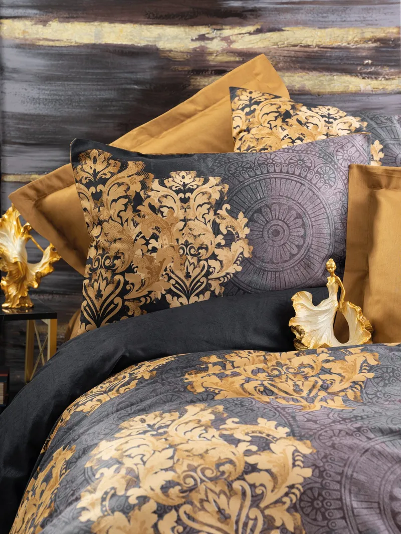 Jovrenis sengesett 240x220 cm - Antrasitt Beige - Tekstiler - Sengetøy - Sengetøysett & dynetrekksett