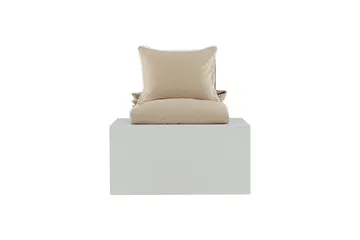 Livia Sengetøysett 2-Deler 150x200/50x60 cm - Beige/Hvid - Tekstiler - Sengetøy - Sengetøysett & dynetrekksett - Sengesett enkeltseng