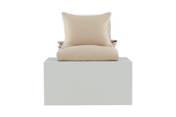 Livia Sengetøysett 2-Deler 150x200/50x60 cm - Beige/Hvid - Tekstiler - Sengetøy - Sengetøysett & dynetrekksett - Sengesett enkeltseng