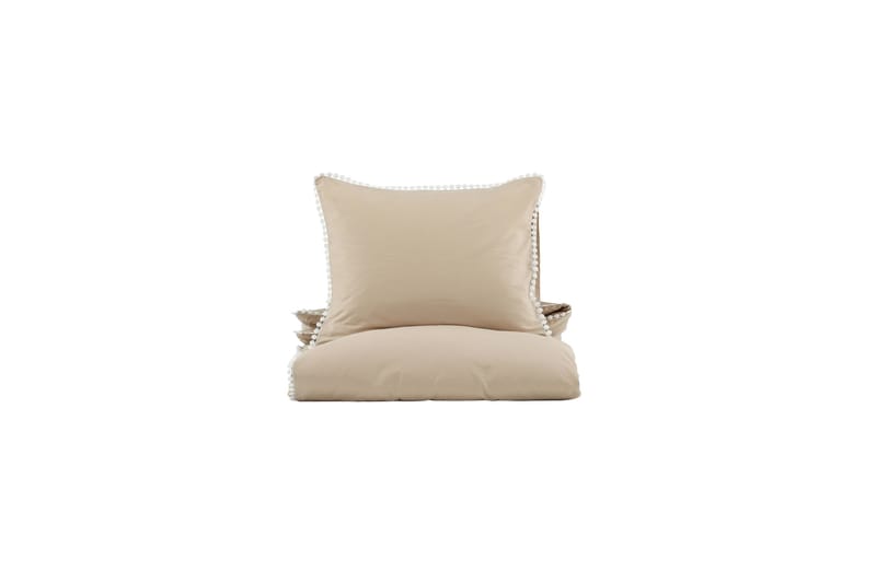 Livia Sengetøysett 2-Deler 150x200/50x60 cm - Beige/Hvid - Tekstiler - Sengetøy - Sengetøysett & dynetrekksett - Sengesett enkeltseng