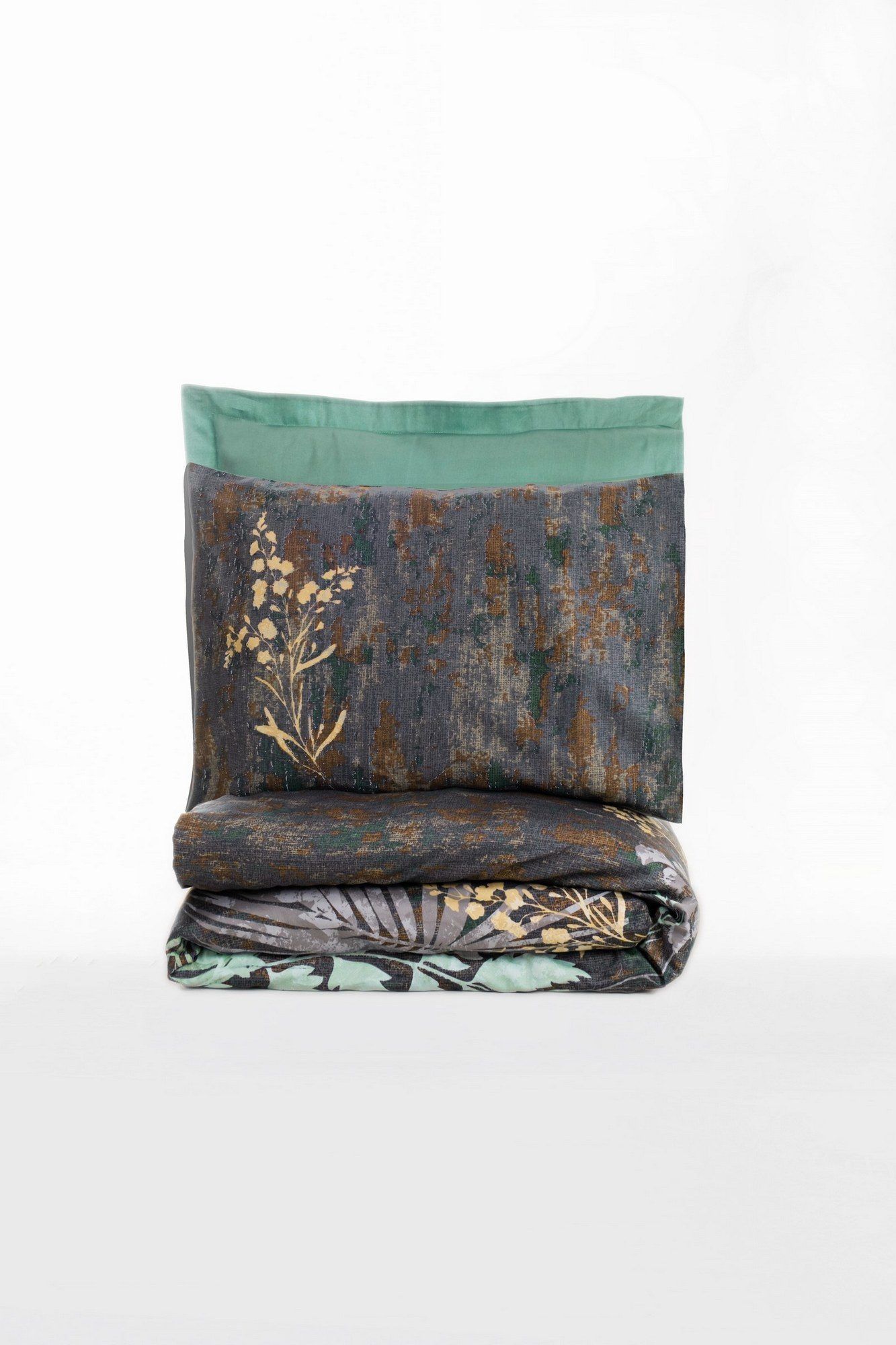 Lyronis sengesett 240x220 cm - Mint/Antrasitt/Brun