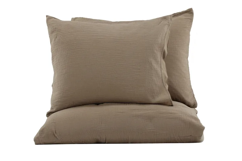 Mila Sengetøysett 2-Deler 220x240/50x60 cm, Brun