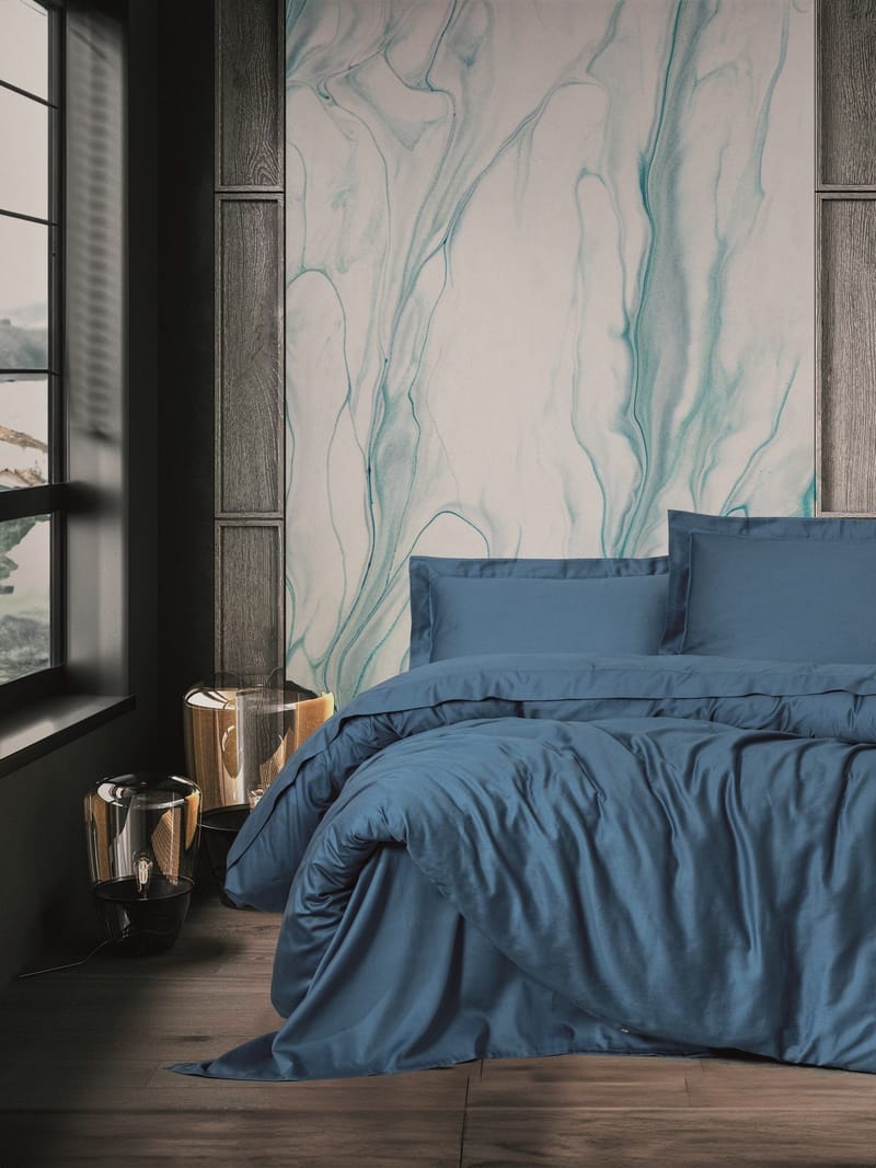 Mossala sengesett 240x220 cm - Blå - Tekstiler - Sengetøy - Sengetøysett & dynetrekksett