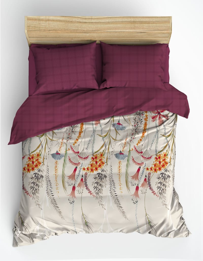 Omvyn sengesett 240x220 cm - Klar vinrød - Tekstiler - Sengetøy - Sengetøysett & dynetrekksett