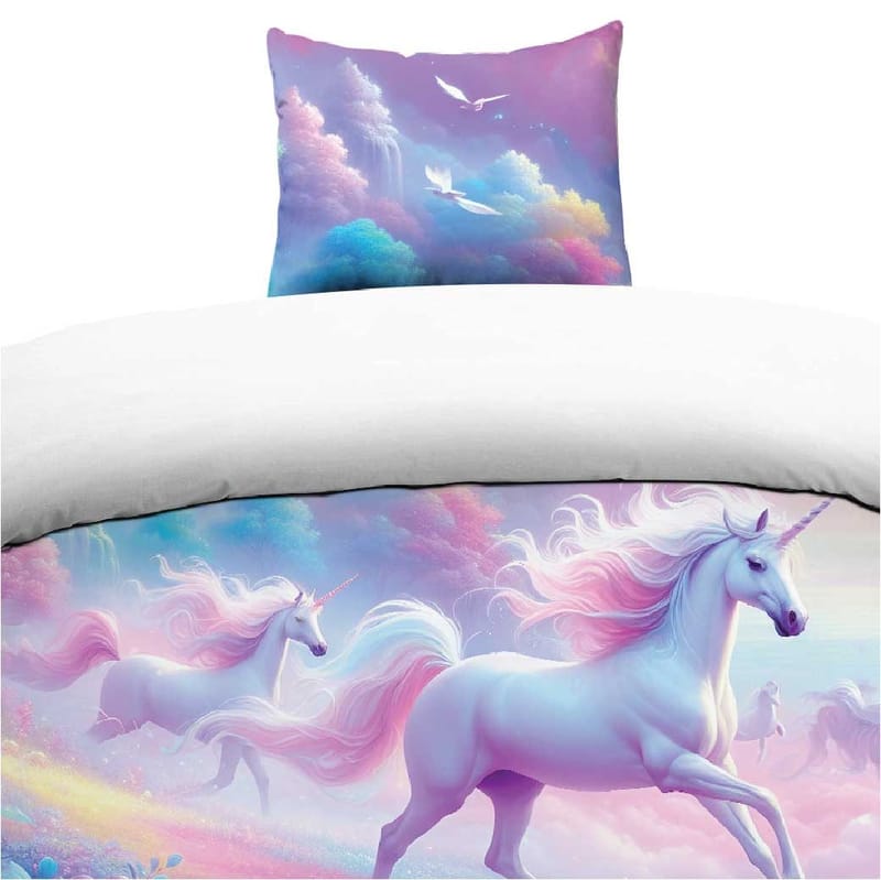 Påslakensett enkeltseng 2-dels sett Unicorns, undefined