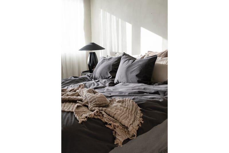 Percale 3-deler Sengetøysett 210x220/50x60 cm Grå - Borganäs - Tekstiler - Sengetøy - Sengetøysett & dynetrekksett