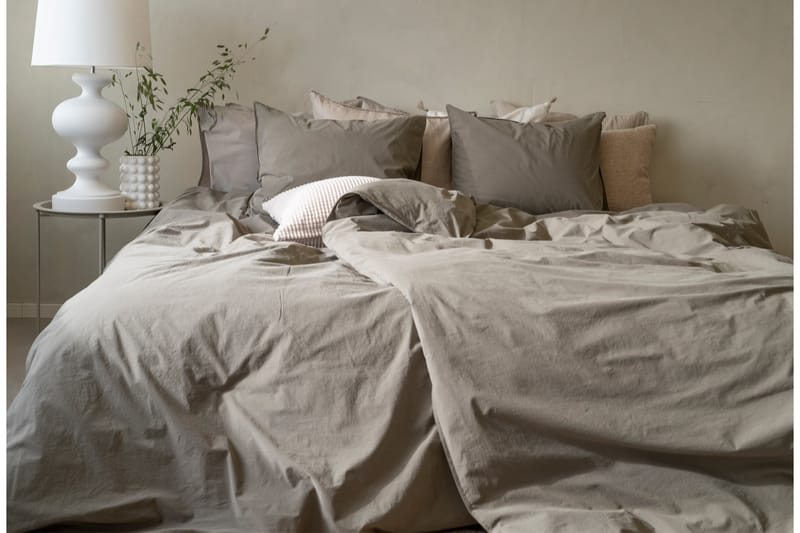Percale 3-deler Sengetøysett 210x220/50x60 cm Grønn - Borganäs - Tekstiler - Sengetøy - Sengetøysett & dynetrekksett