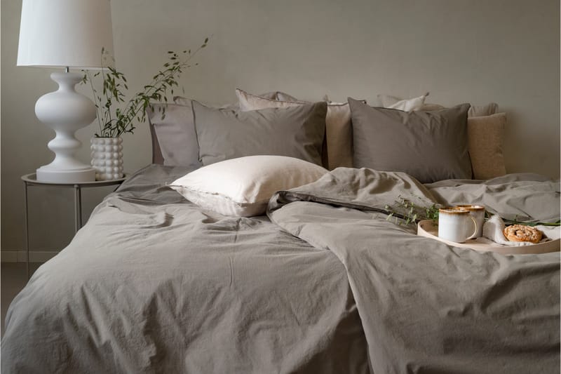 Percale 3-deler Sengetøysett 210x220/50x60 cm Grønn - Borganäs - Tekstiler - Sengetøy - Sengetøysett & dynetrekksett