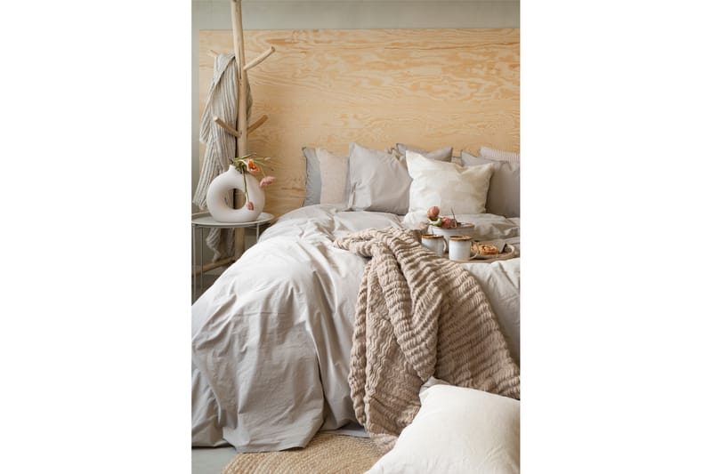 Percale 3-deler Sengetøysett 210x220/50x60 cm Linbeige - Borganäs - Tekstiler - Sengetøy - Sengetøysett & dynetrekksett