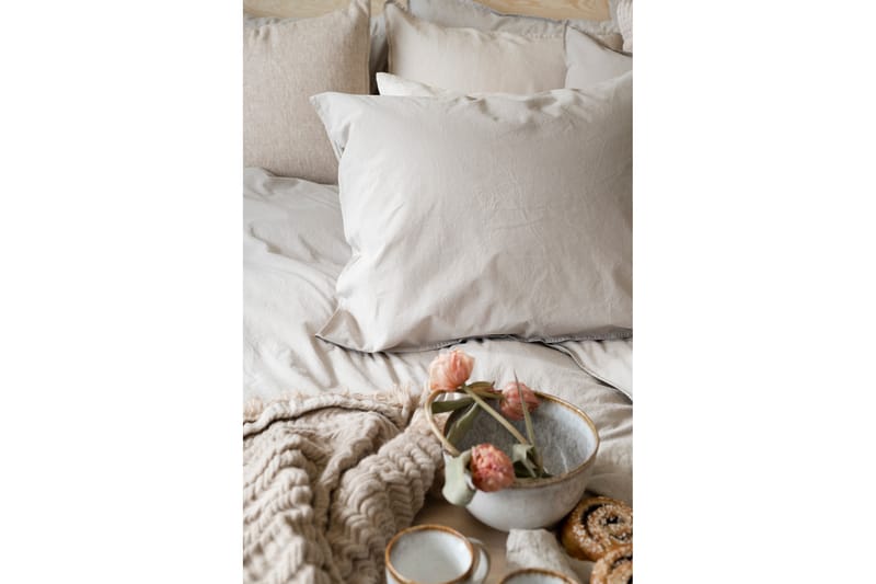 Percale 3-deler Sengetøysett 210x220/50x60 cm Linbeige - Borganäs - Tekstiler - Sengetøy - Sengetøysett & dynetrekksett
