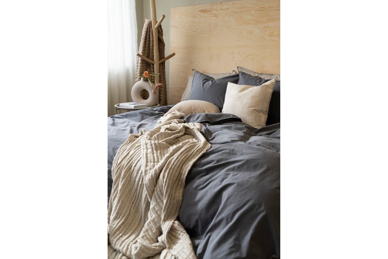 Percale 3-deler Sengetøysett 210x220/50x60 cm Midnattblå - Borganäs - Tekstiler - Sengetøy - Sengetøysett & dynetrekksett