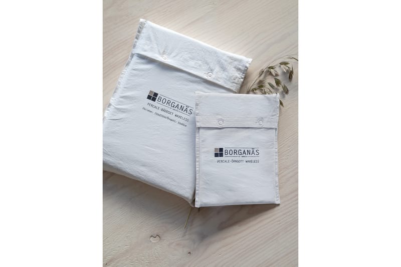 Percale Sengesett 150x210 / 50x60 cm 2- pk Hvit - Borganäs - Tekstiler - Sengetøy - Sengetøysett & dynetrekksett