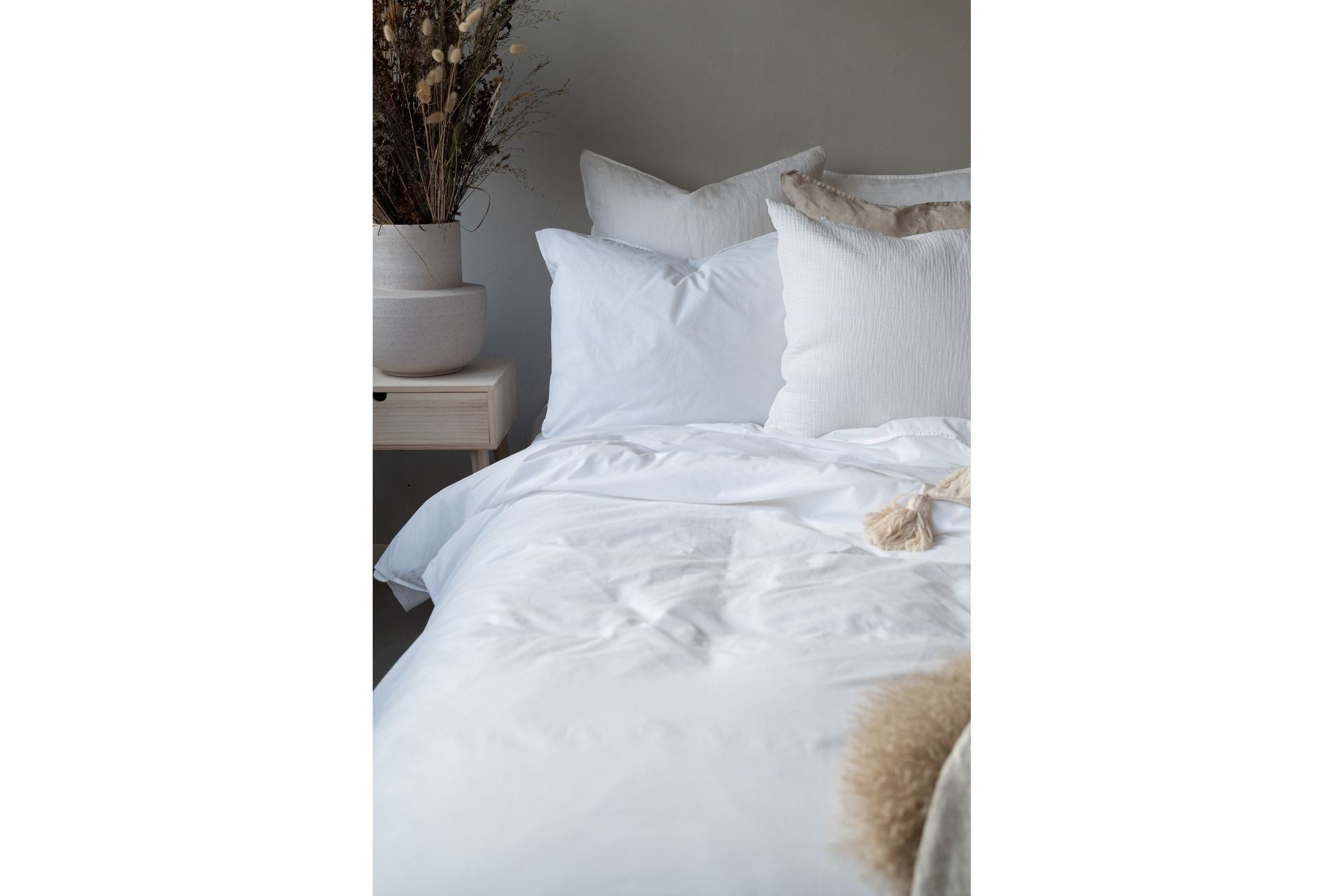 Percale Sengesett 150x210 / 50x60 cm 2- pk Hvit - Borganäs - Tekstiler - Sengetøy - Sengetøysett & dynetrekksett