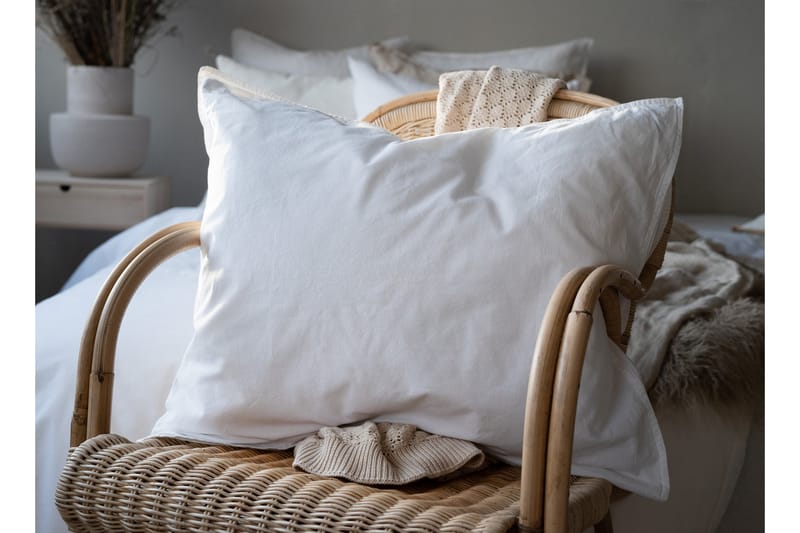 Percale Sengesett 150x210 / 50x60 cm 2- pk Hvit - Borganäs - Tekstiler - Sengetøy - Sengetøysett & dynetrekksett