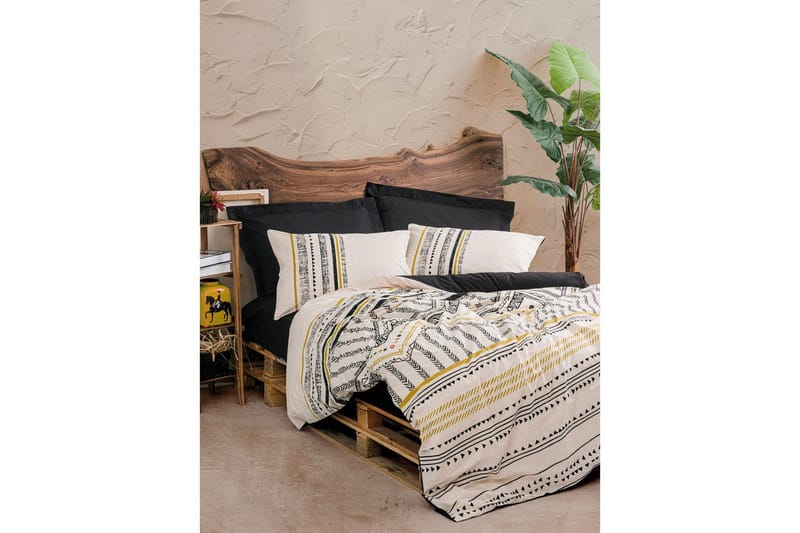 Ranforce Dobbel Dynetrekksett Calmere Svart / Hvit / Gull - Gull/Svart/Hvit - Tekstiler - Sengetøy - Sengetøysett & dynetrekksett