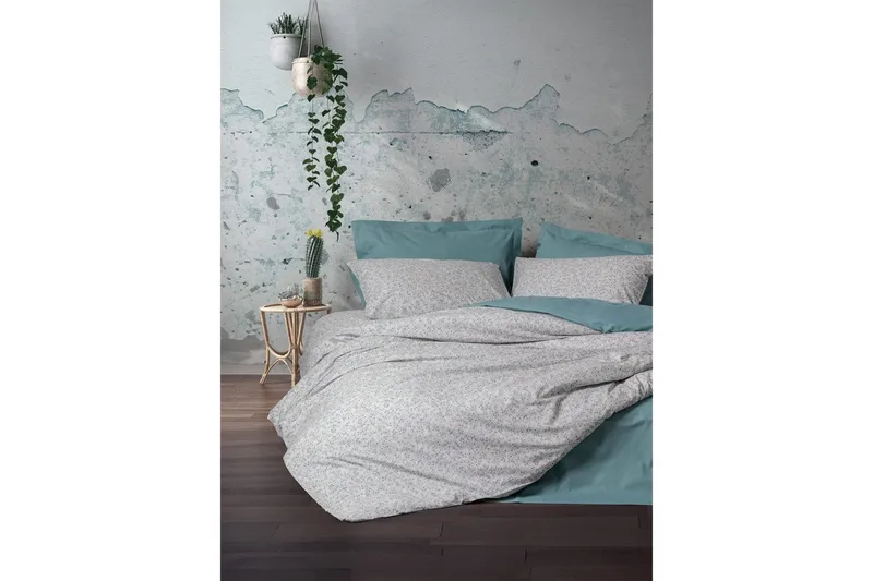 Ranforce Dobbel Dynetrekksett Kiku Mint, Mintgrønn