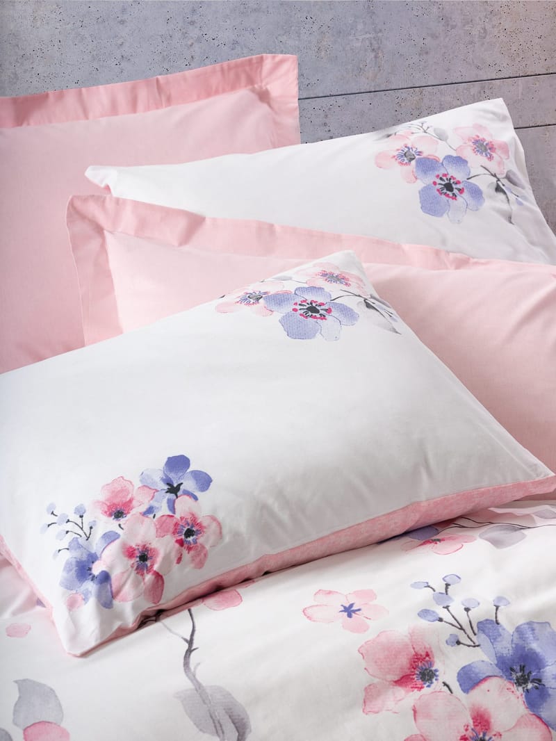 Suehiro sengesett 240x220 cm - Rosa Hvit Lilla - Tekstiler - Sengetøy - Sengetøysett & dynetrekksett