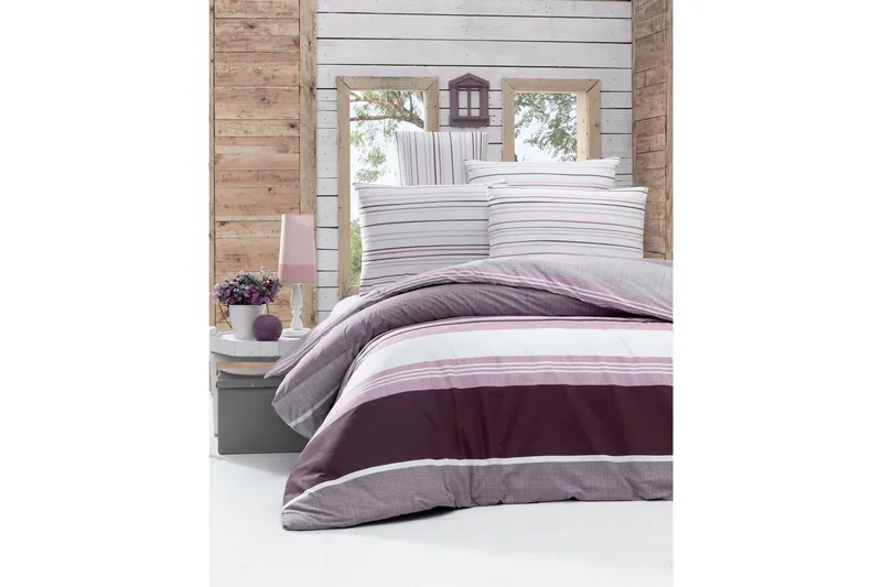 Victoria Sengetøy Enkelt 3-deler Ranforce, Hvit/Lilla