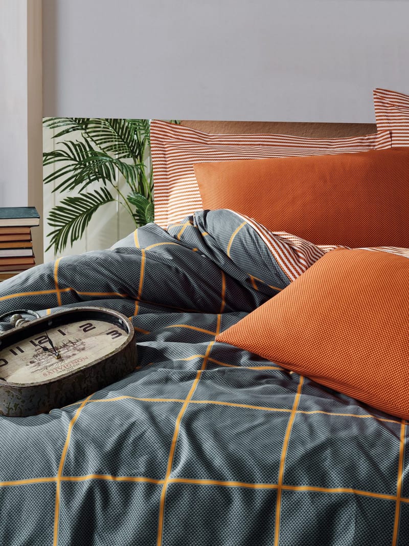 Wilmaake sengesett 240x220 cm - Kanel Mørk blå - Tekstiler - Sengetøy - Sengetøysett & dynetrekksett