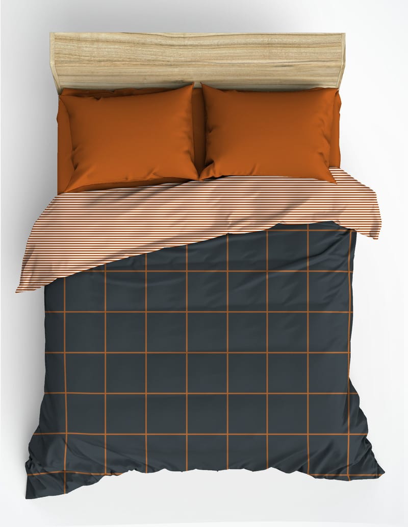 Wilmaake sengesett 240x220 cm - Kanel Mørk blå - Tekstiler - Sengetøy - Sengetøysett & dynetrekksett