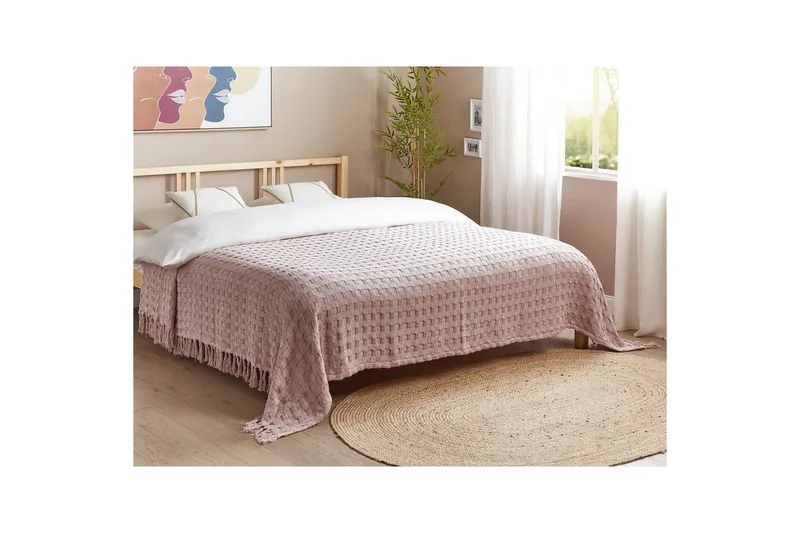Sengeteppe Bere Rosa, 220x240 cm - Rosa, 220x240 cm - Tekstiler - Sengetøy - Sengeteppe - Sengeteppe dobbeltseng