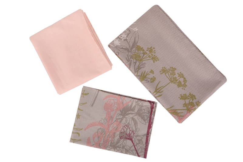 Eponj Home Sengeteppe Dobbelt 200x235+Laken+2 Putetrekk - Beige/Rød/Rosa/Grønn - Tekstiler - Sengetøy - Sengeteppe