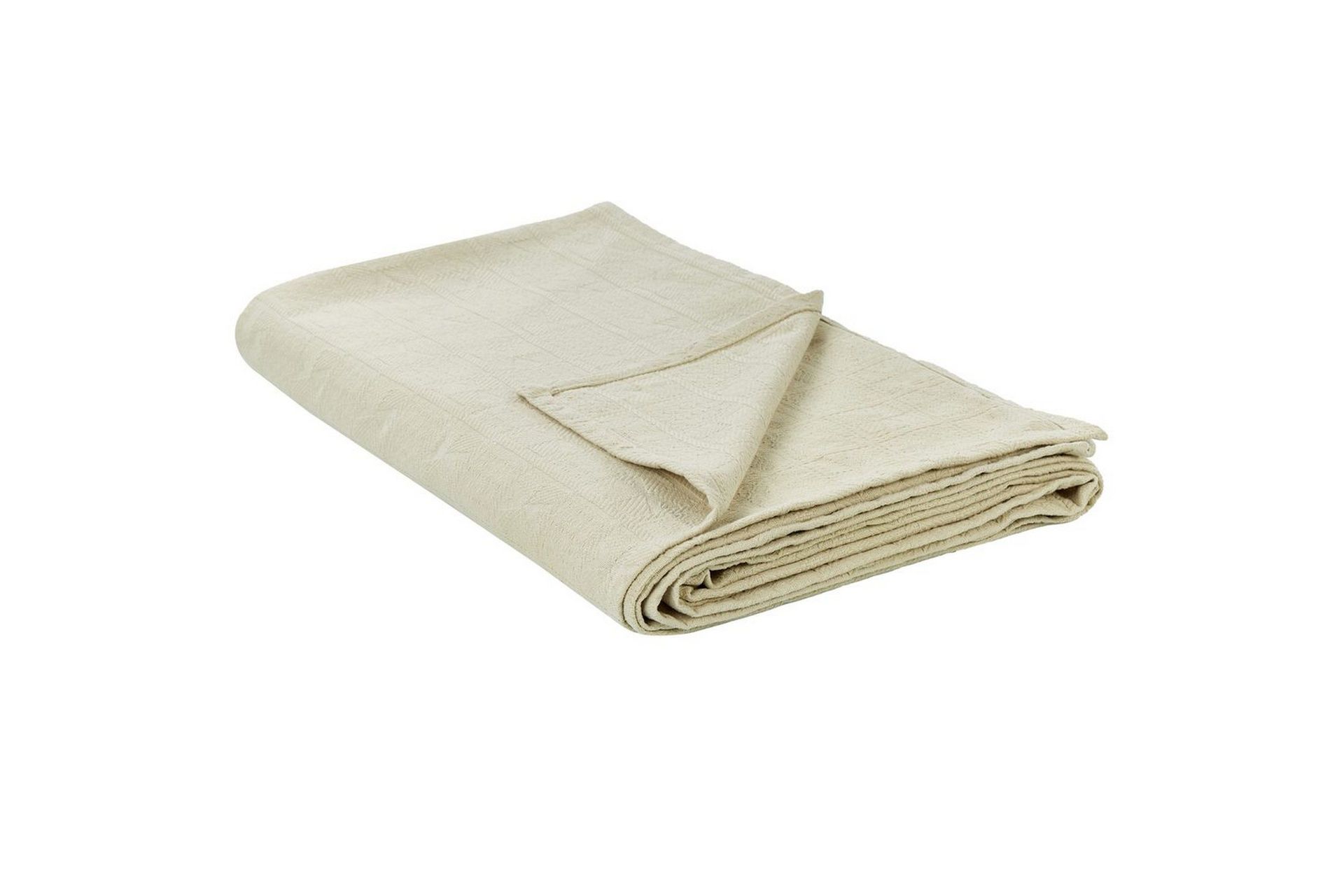 Sengeteppe Beige Bomullsstoff 200 x 220 cm Mønster Dekorativt Sengetøy Klassisk Design Soverom
