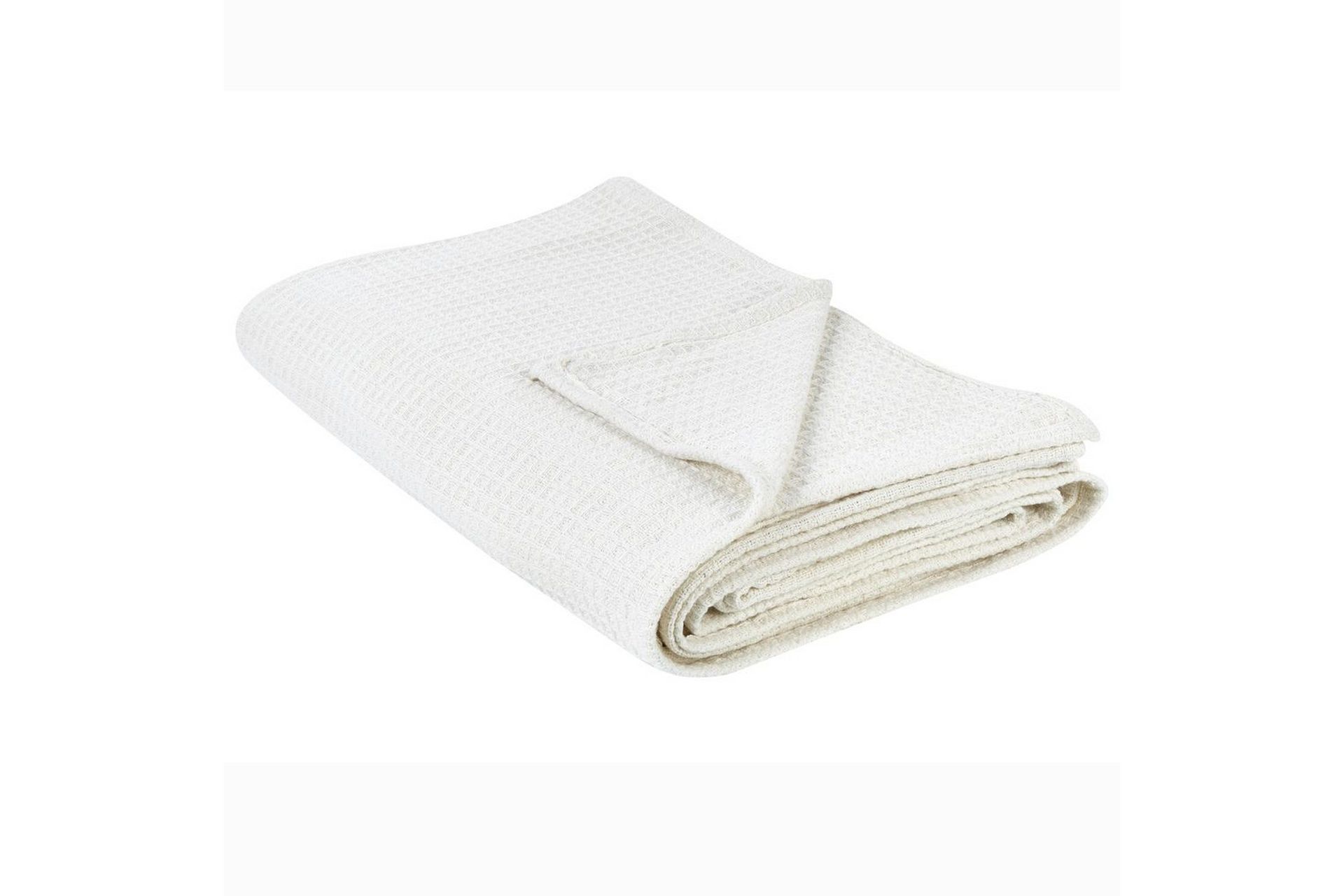 Sengeteppe Lys Beige Bomull 220 x 240 cm med Ensfarget Mønster Dekorativt Sengetøy Soverom
