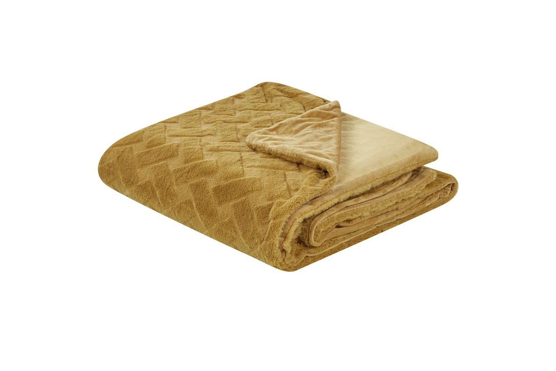 Sengeteppe Gul 200 x 220 cm Polyester Pelsmønstret mønster Dekorativt Sengeteppe Klassisk Design Soverom