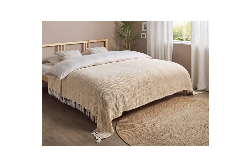 Sengeteppe Toutli Beige, 220x240 cm - Beige, 220x240 cm - Tekstiler - Sengetøy - Sengeteppe - Sengeteppe dobbeltseng