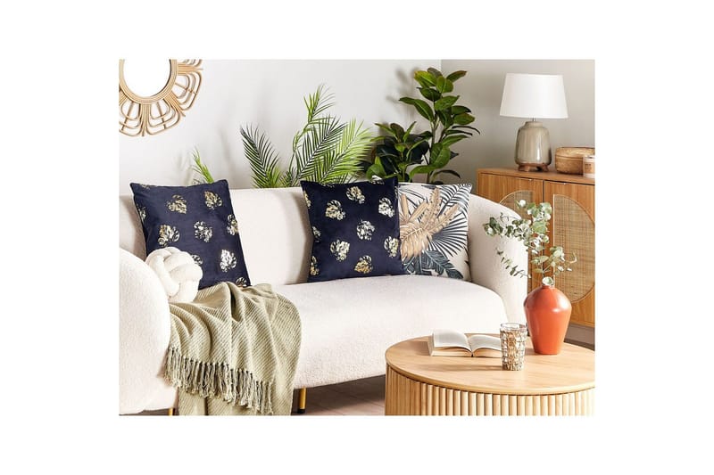 Pynteputer Goldenrod sett á 2 Svart/gull - Svart/gull - Tekstiler - Sengetøy - Sovepute - Innerputer